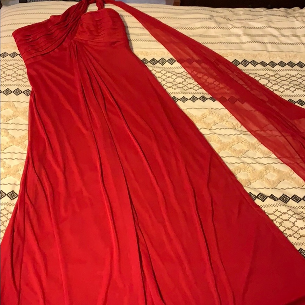 Alex evenings maxi occasion dress size 8 red